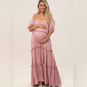 Pink blush pink fore maternity dress